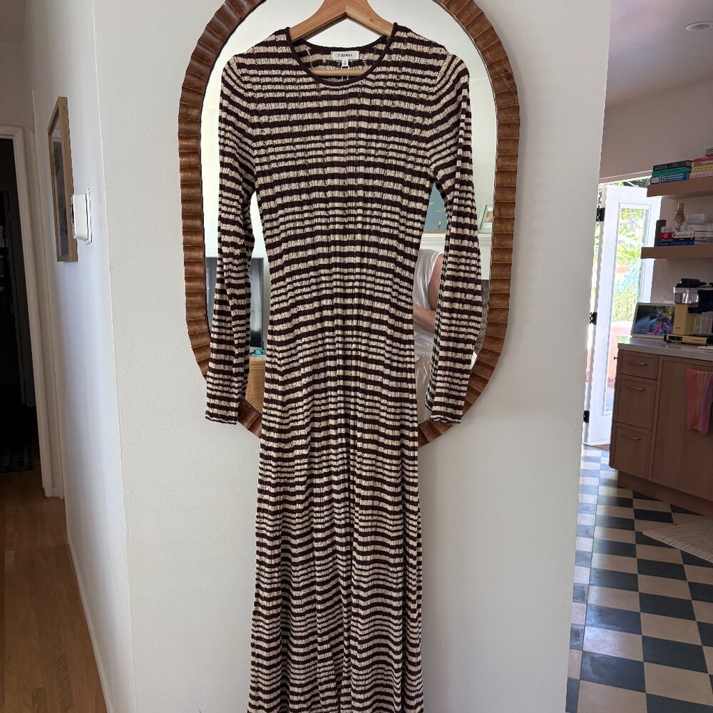 Z Supply Rosetta Striped Rib Midi Dress